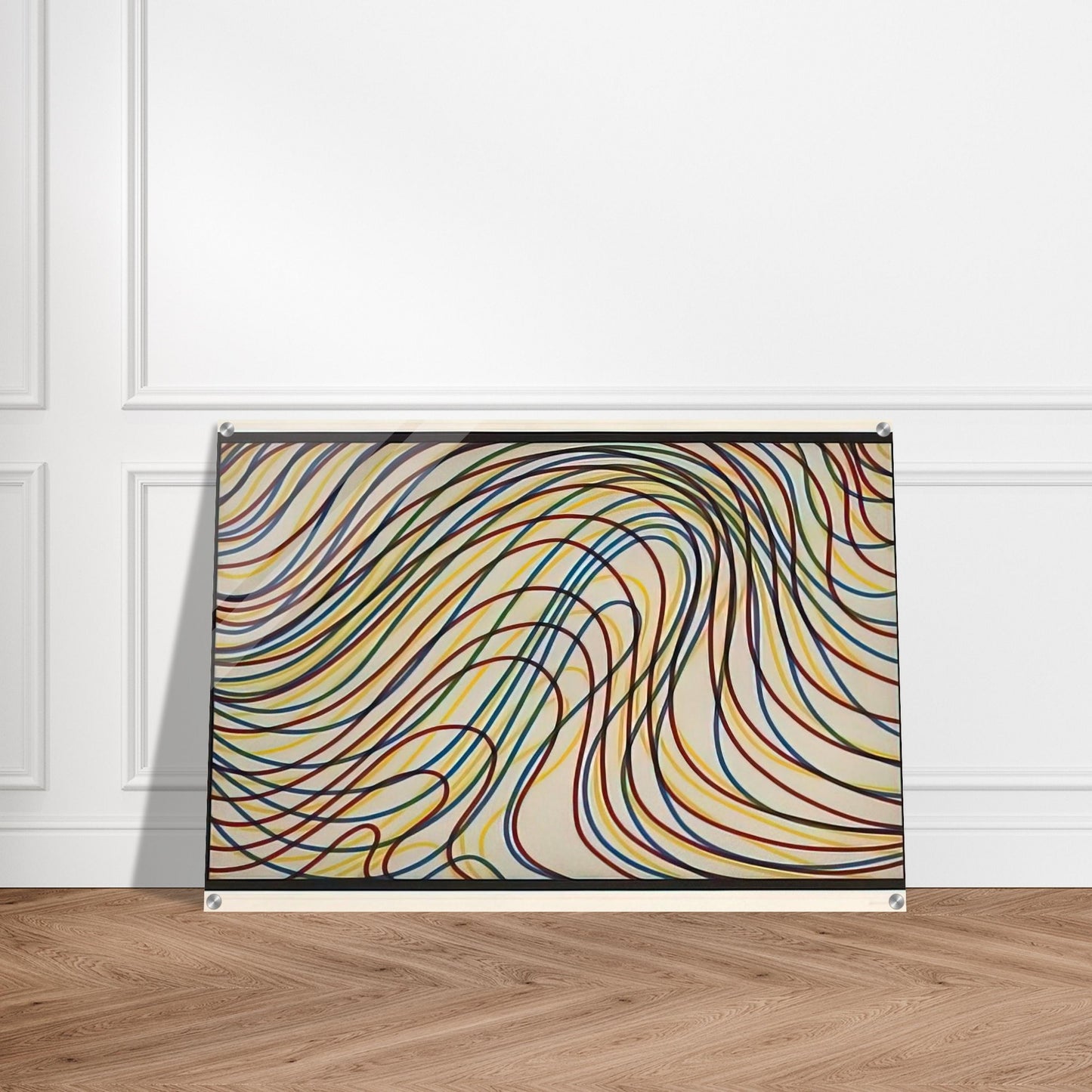 Wavy Lines with Black Border - Sol LeWitt Acrylic Print - 70x100 cm / 28x40″ inches