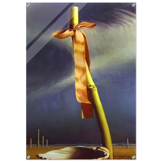 PINK KNOT AND SHELL ON THE SEASHORE - Salvador Dali Acrylic Print - 70x100 cm / 28x40″ inches