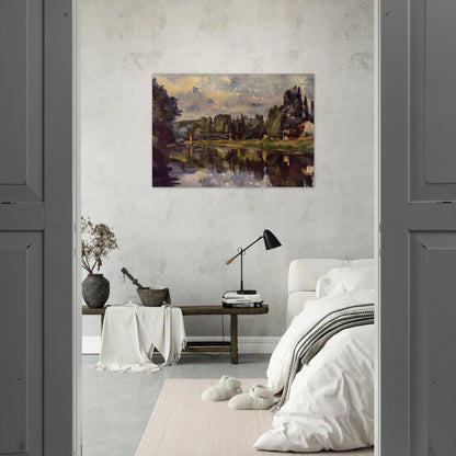 Bridge over the Marne - Paul Cézanne Brushed Aluminum Print - 70x100 cm / 28x40 inches | Paul Cézanne Aluminum Print | Paul Cézanne Prints