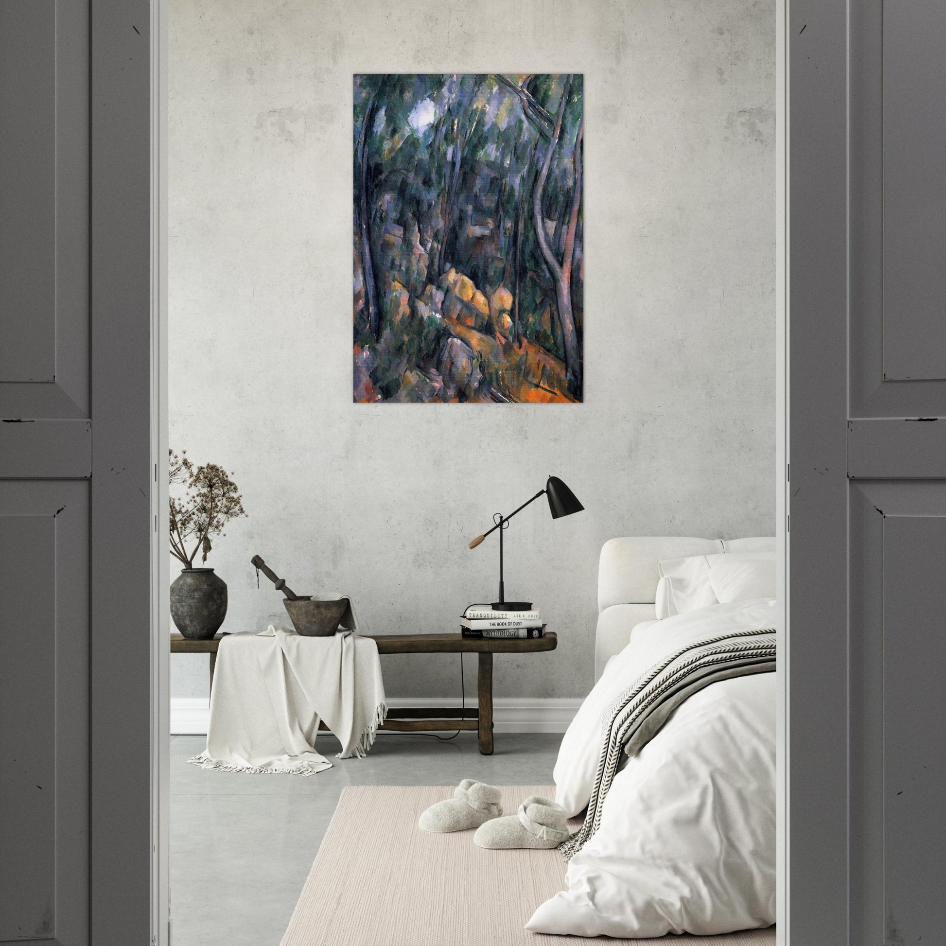 Forest near the rocky caves above the Chateau Noir - Paul Cézanne Brushed Aluminum Print - 70x100 cm / 28x40 inches | Paul Cézanne Aluminum Print | Paul Cézanne Prints