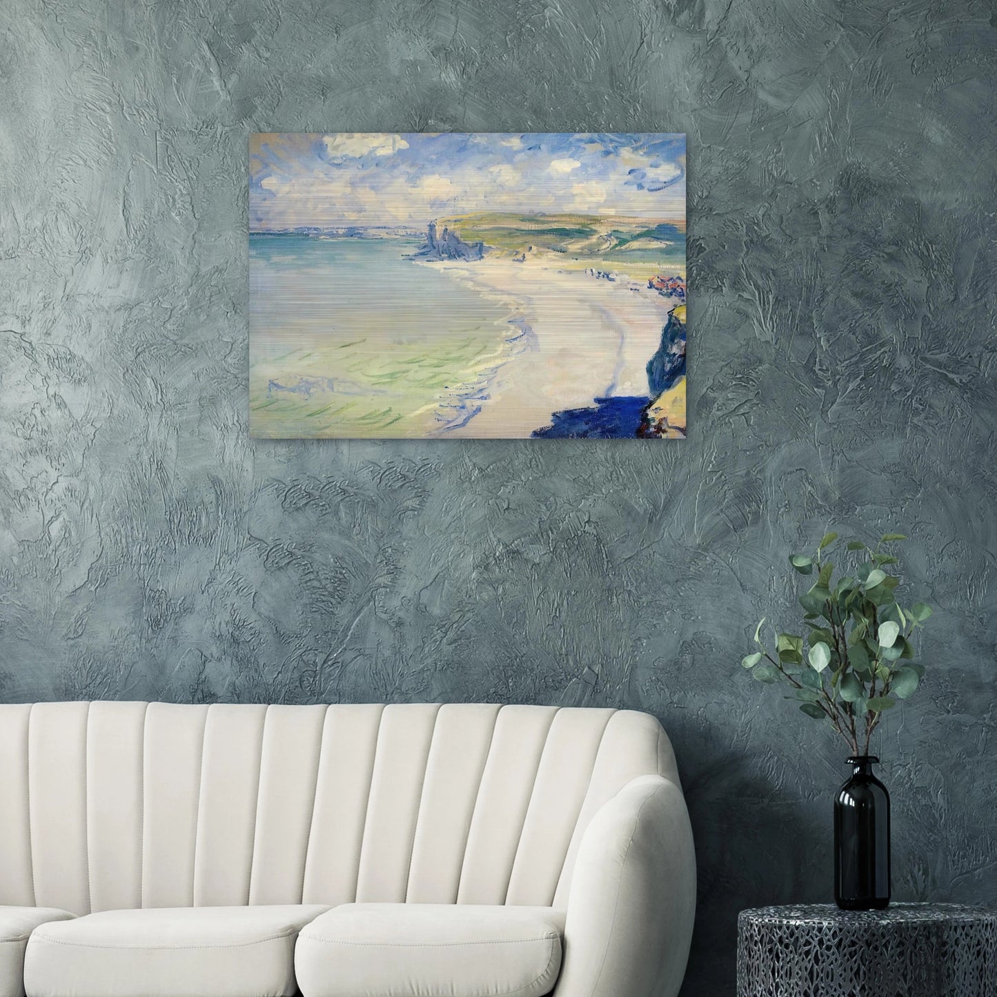 The Beach at Pourville - claude monet Brushed Aluminum Print - 70x100 cm / 28x40 inches | claude monet Aluminum Print | claude monet Prints
