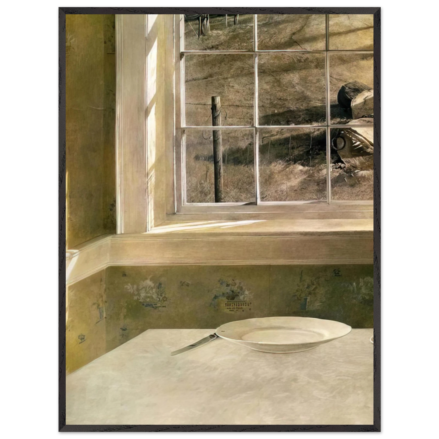 Andrew Wyeth - GROUNDHOG DAY Wall Art - 60x80 cm / 24x32 inches - Premium Wooden Framed Poster With Fine Art Paper - Black frame
