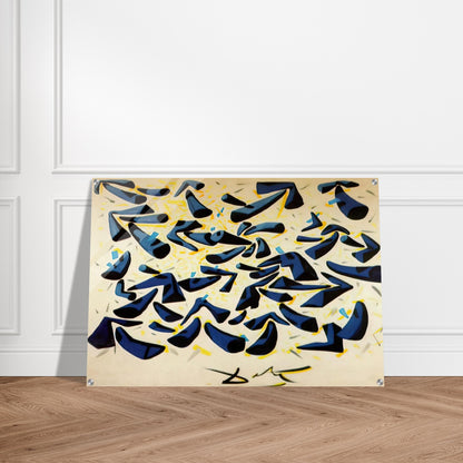 BLUE HORNS DESIGN FOR A SCARF - Salvador Dali Acrylic Print - 70x100 cm / 28x40″ inches