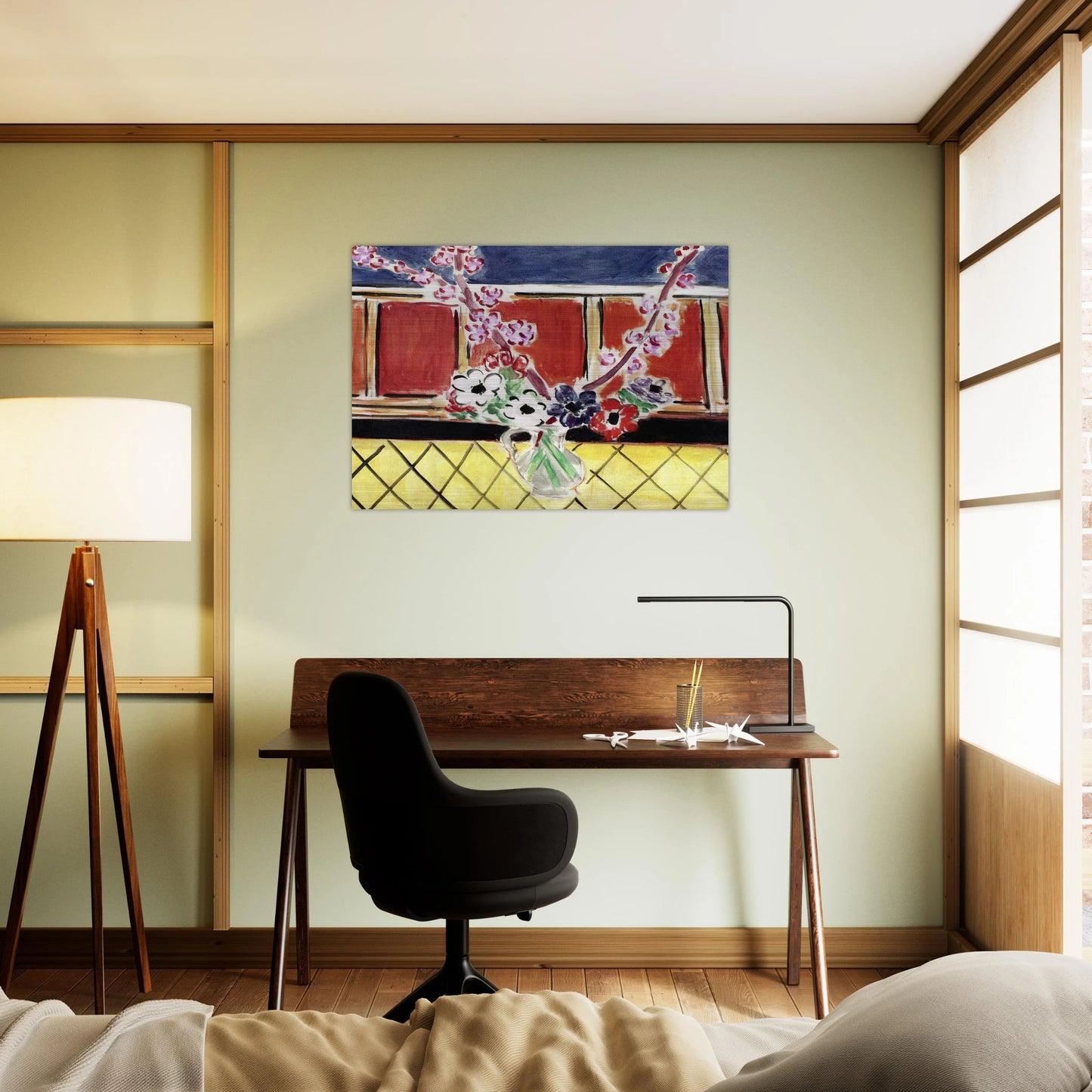ANEMONES AND PEACH BLOSSOMS 1944 - Henri Matisse Brushed Aluminum Print - 70x100 cm / 28x40 inches | Henri Matisse Aluminum Print | Henri Matisse Prints