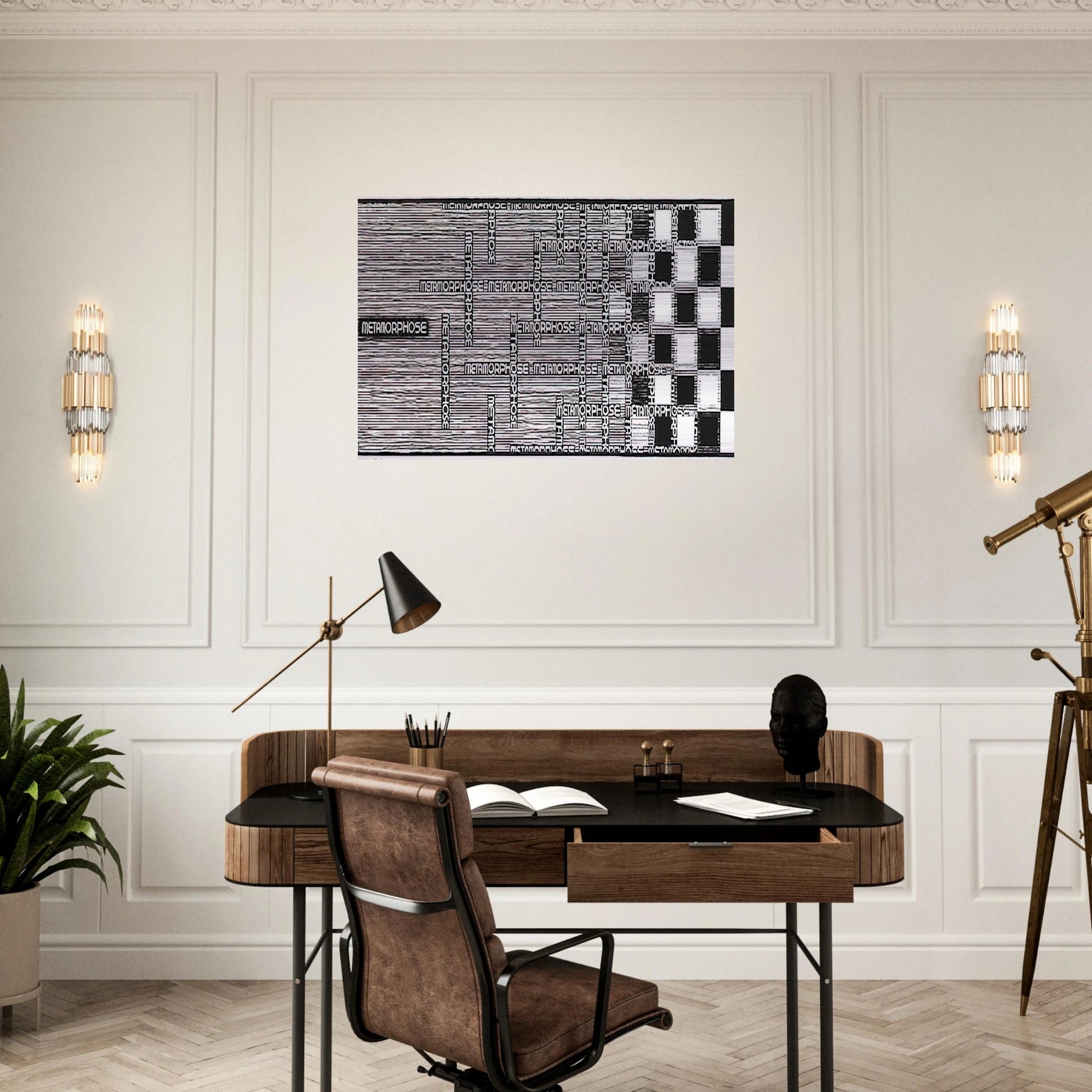 METAMORPHOSIS II EXCERPT 1 - MC Escher Brushed Aluminum Print - 70x100 cm / 28x40 inches | MC Escher Aluminum Print | MC Escher Prints