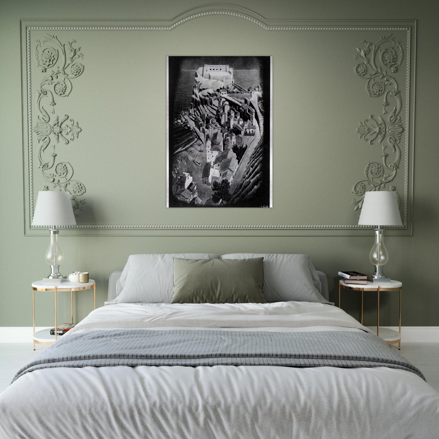 SCILLA CALABRIA JANUARY 1931 1931 - MC Escher Brushed Aluminum Print - 70x100 cm / 28x40 inches | MC Escher Aluminum Print | MC Escher Prints