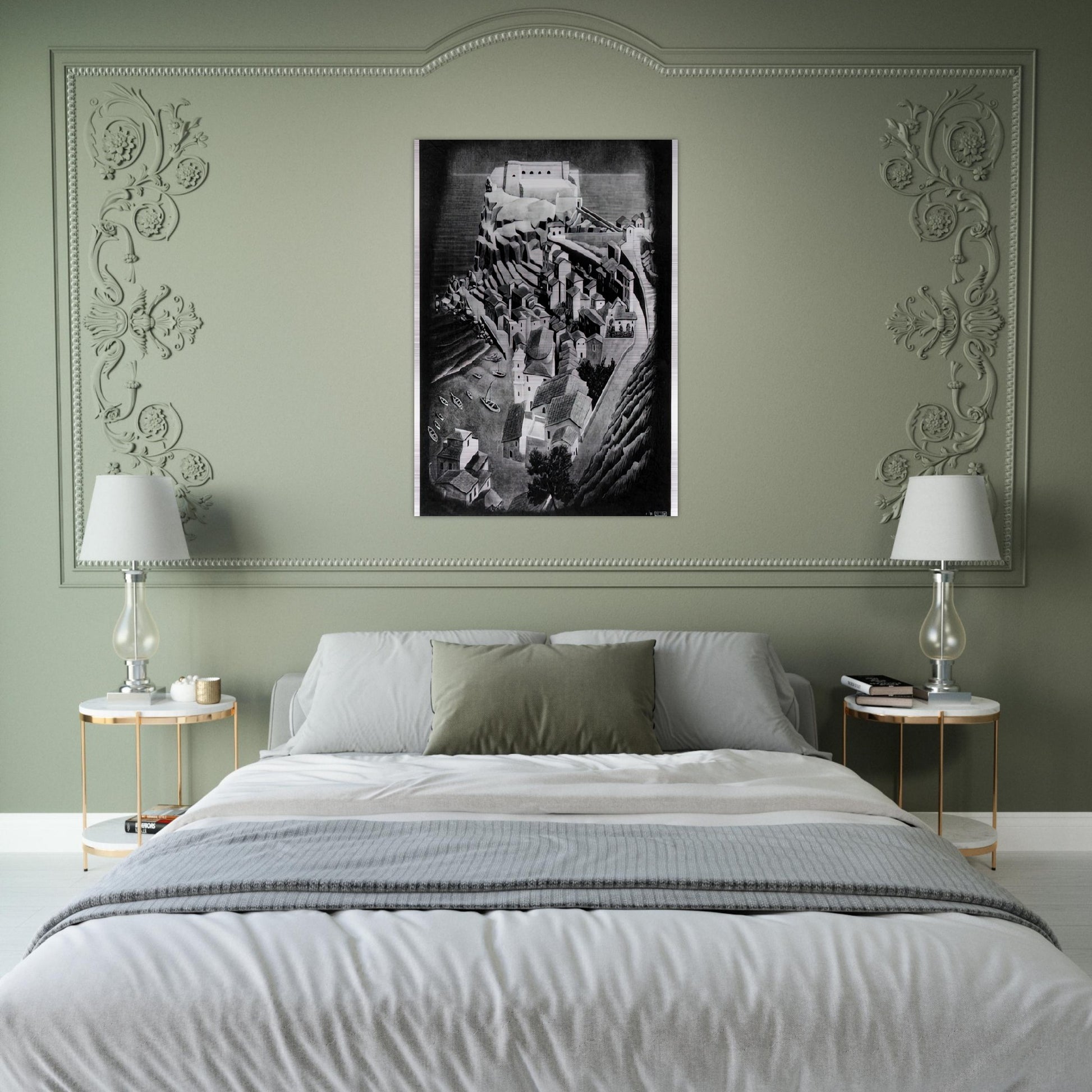 SCILLA CALABRIA JANUARY 1931 1931 - MC Escher Brushed Aluminum Print - 70x100 cm / 28x40 inches | MC Escher Aluminum Print | MC Escher Prints