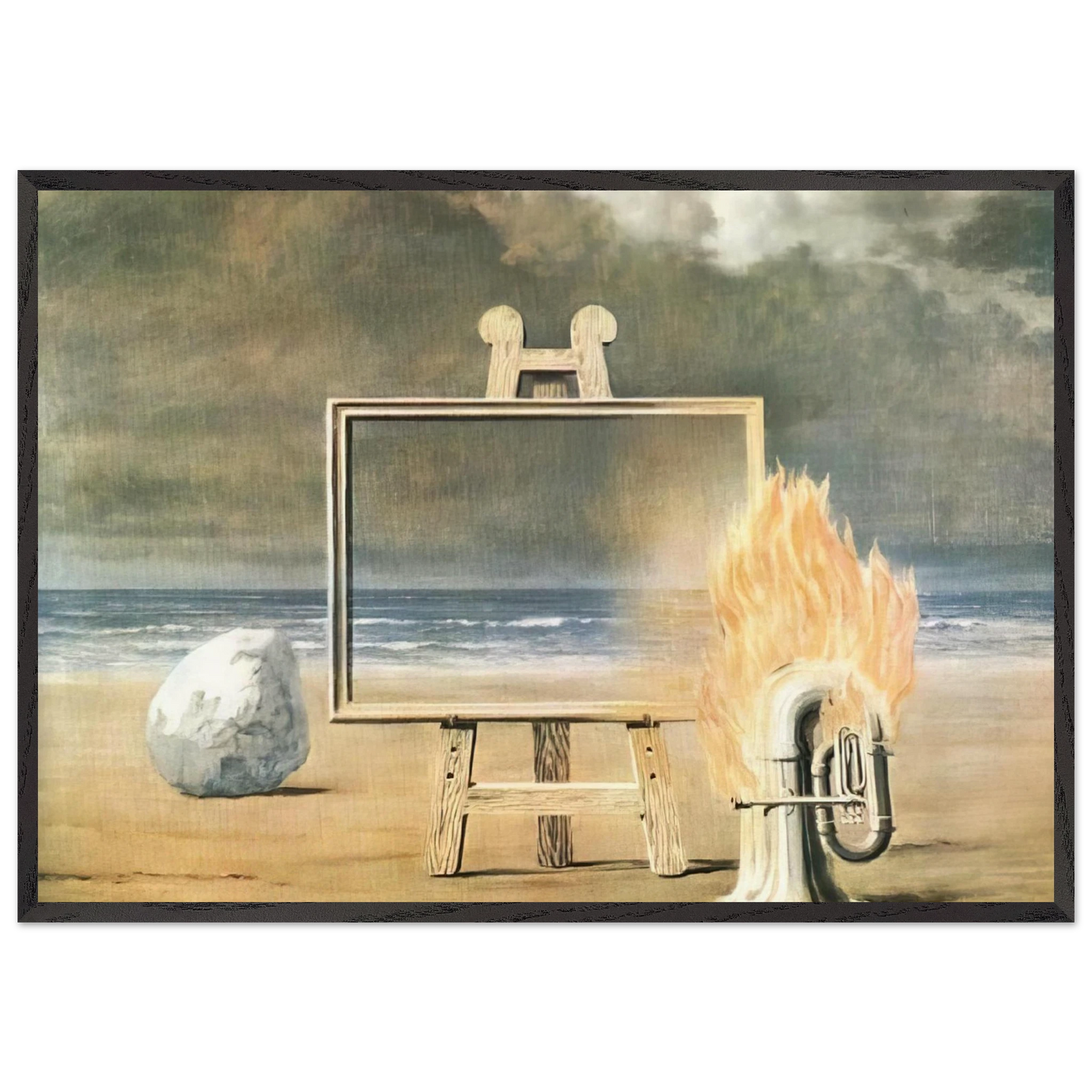 THE FAIR CAPTIVE 1947 - Rene Magritte 70x100 cm / 28x40 inches Framed Art Print – Black Wooden Frame