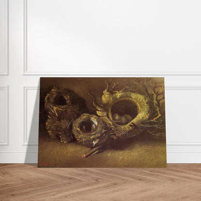 Still Life with Three Birds Nests - Vincent van Gogh Brushed Aluminum Print - 70x100 cm / 28x40 inches | Vincent van Gogh Aluminum Print | Vincent van Gogh Prints