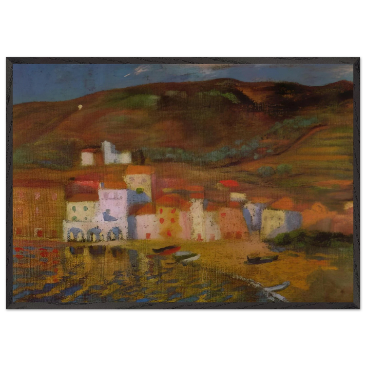 PORTDOGUE AND MOUNT PANI FROM AYUNTAMIENTO - Salvador Dali 70x100 cm / 28x40 inches Framed Art Print – Black Wooden Frame