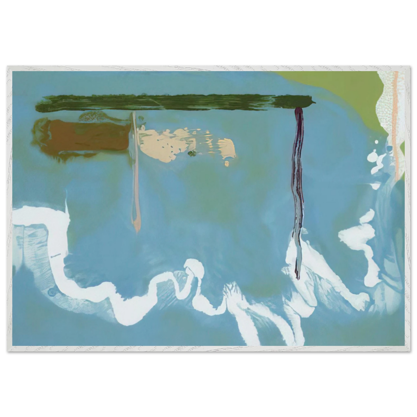Helen Frankenthaler - Skywriting - 1997 Wall art - 30x45 cm / 12x18 inches - Premium Wooden Framed Poster With Fine Art Paper-canvas - White frame