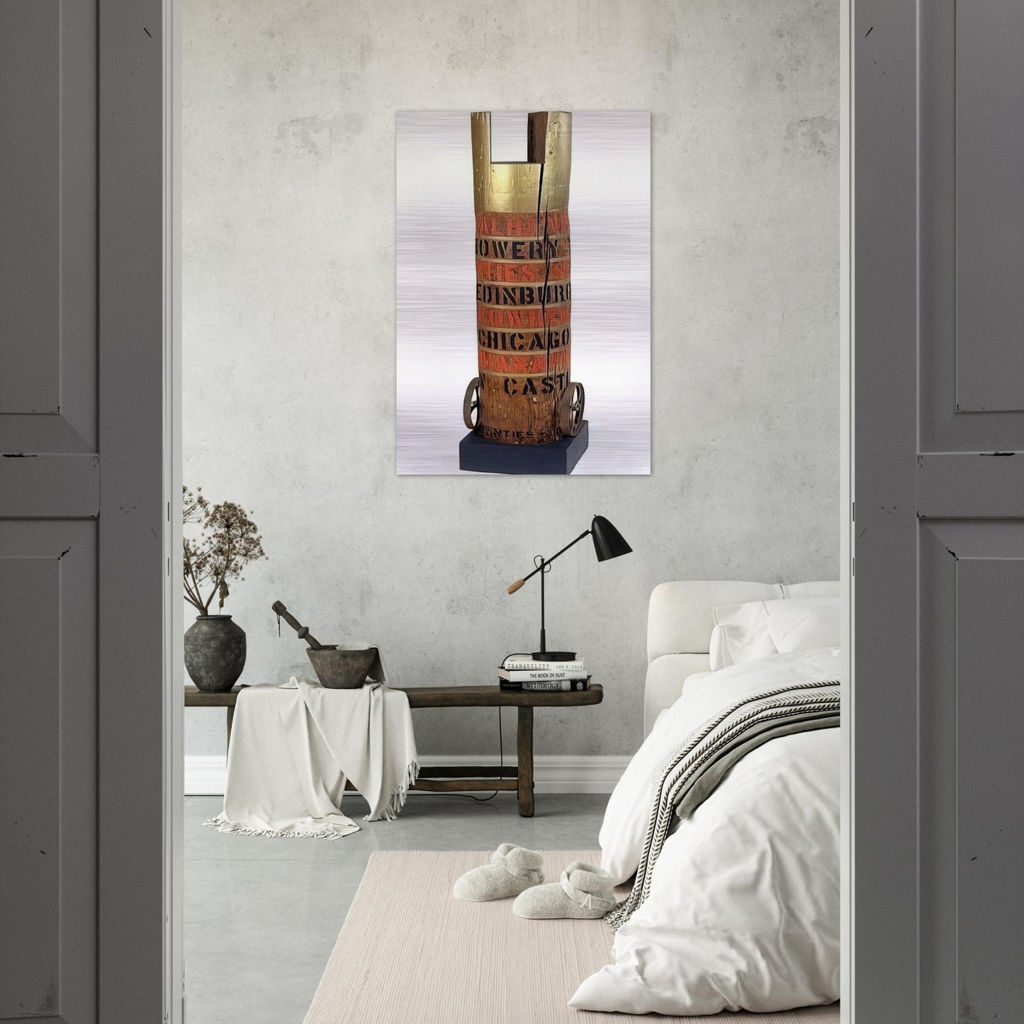 Bob's Column - Robert Indiana Brushed Aluminum Print - 70x100 cm / 28x40 inches | Robert Indiana Aluminum Print | Robert Indiana Prints