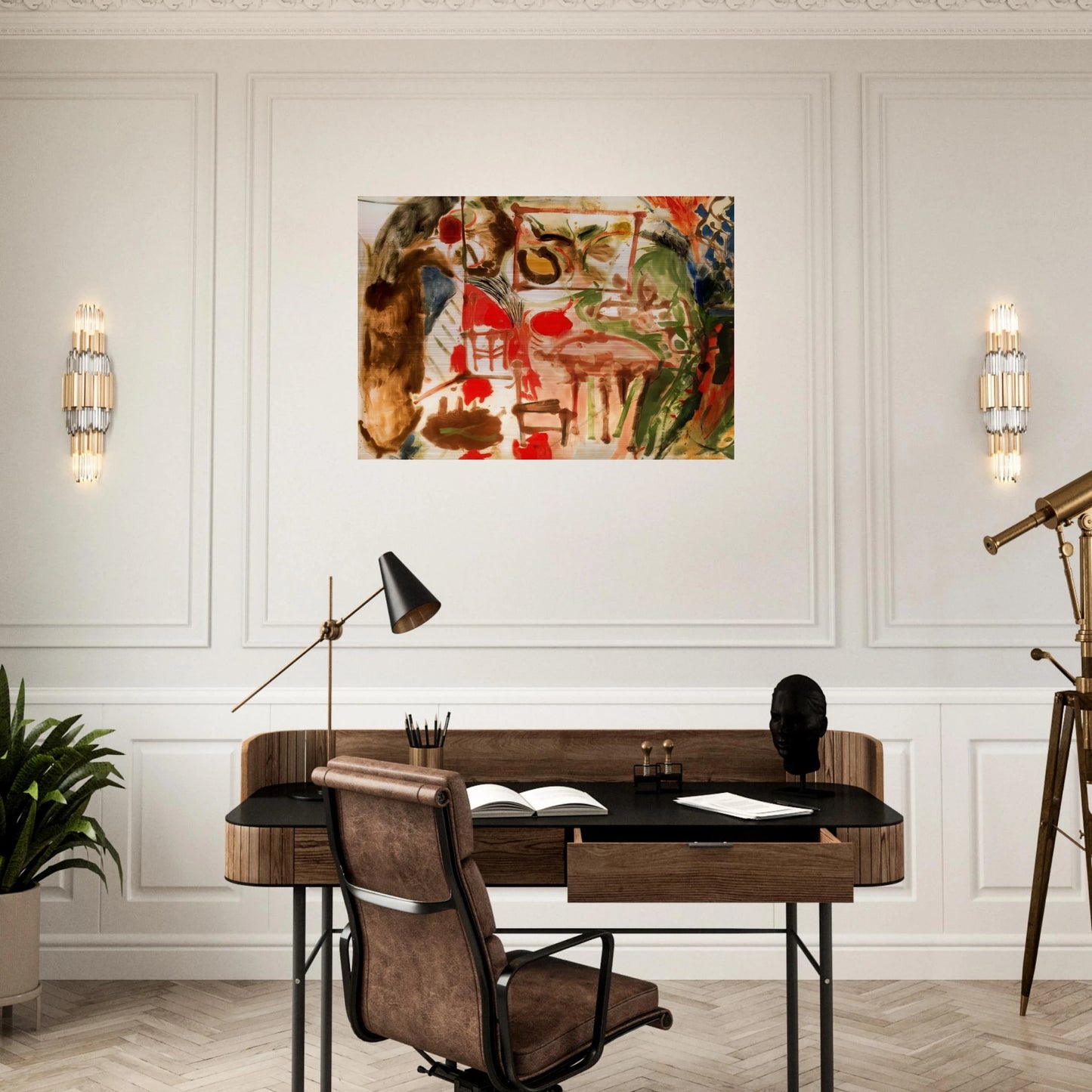 Interior - 1957 - Helen Frankenthaler Brushed Aluminum Print - 70x100 cm / 28x40 inches | Helen Frankenthaler Aluminum Print | Helen Frankenthaler Prints