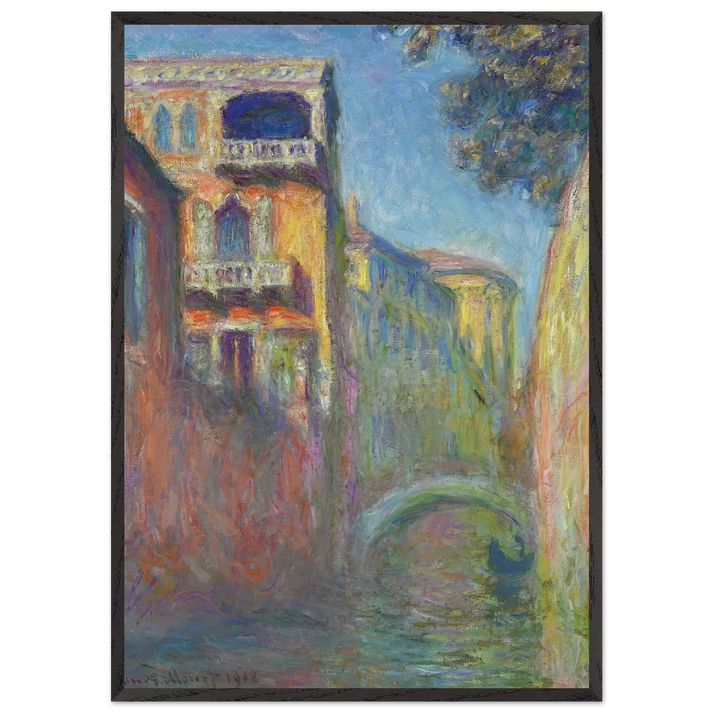 Venice Rio de Santa Salute - claude monet 70x100 cm / 28x40 inches Framed Art Print – Black Wooden Frame