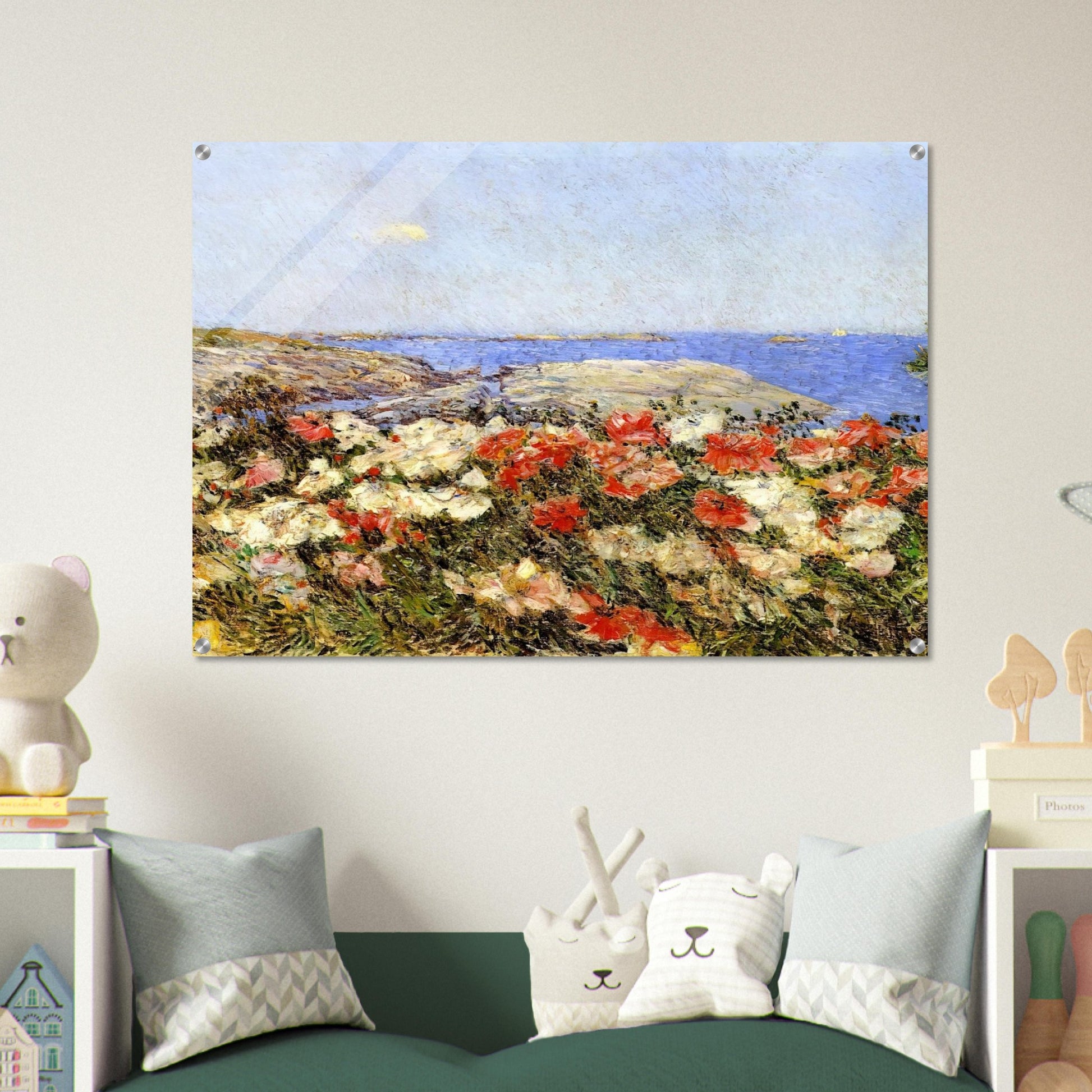 Poppies on the Isles of Shoals - Childe Hassam Acrylic Print - 70x100 cm / 28x40″ inches | Childe Hassam Wall Art | Childe Hassam Prints