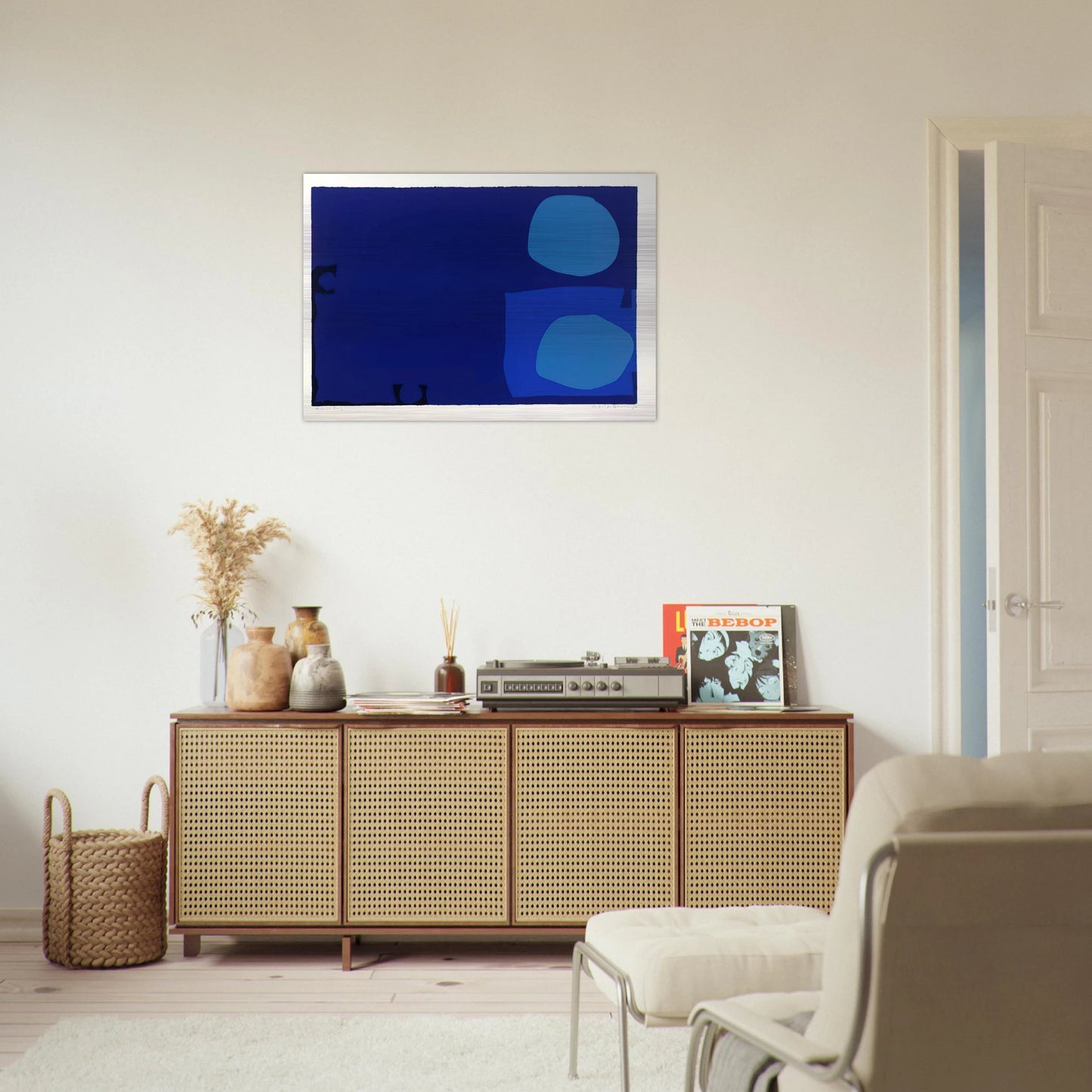 Four Blues Two Discs - 1970 - Patrick Heron Brushed Aluminum Print - 70x100 cm / 28x40 inches | Patrick Heron Aluminum Print | Patrick Heron Prints