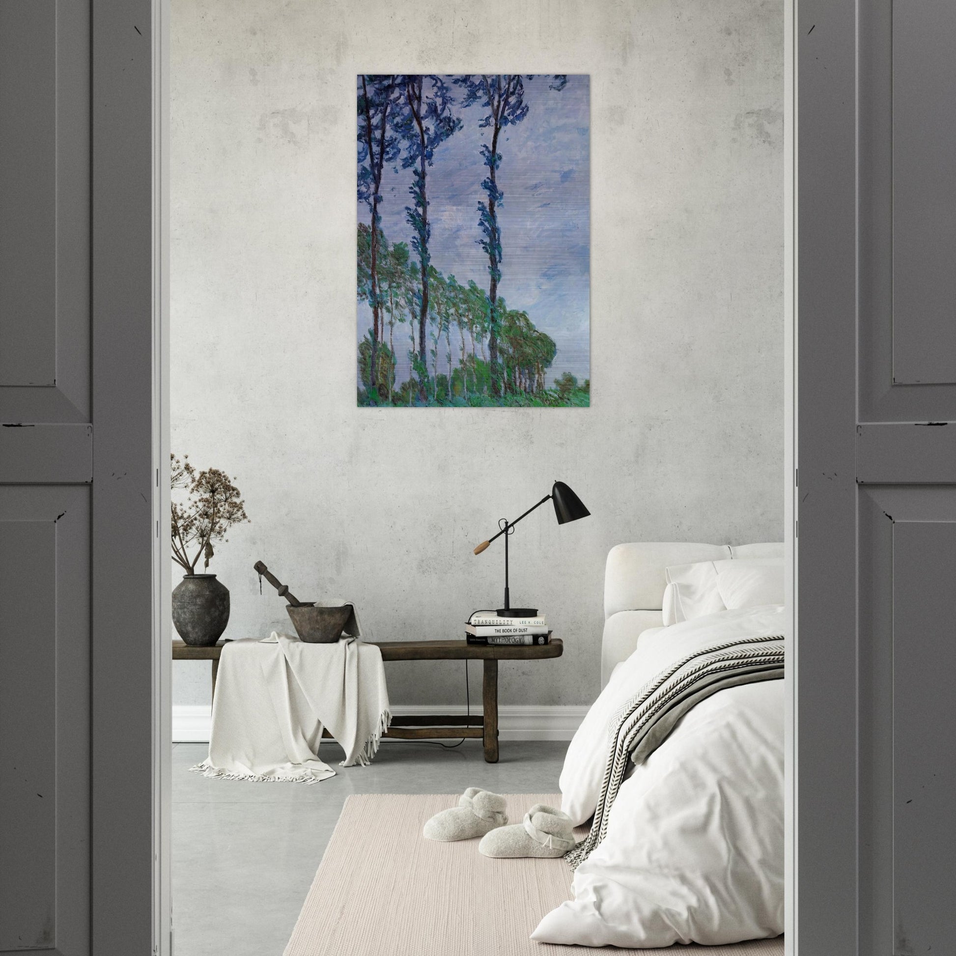 Poplars, Wind Effect - claude monet Brushed Aluminum Print - 70x100 cm / 28x40 inches | claude monet Aluminum Print | claude monet Prints