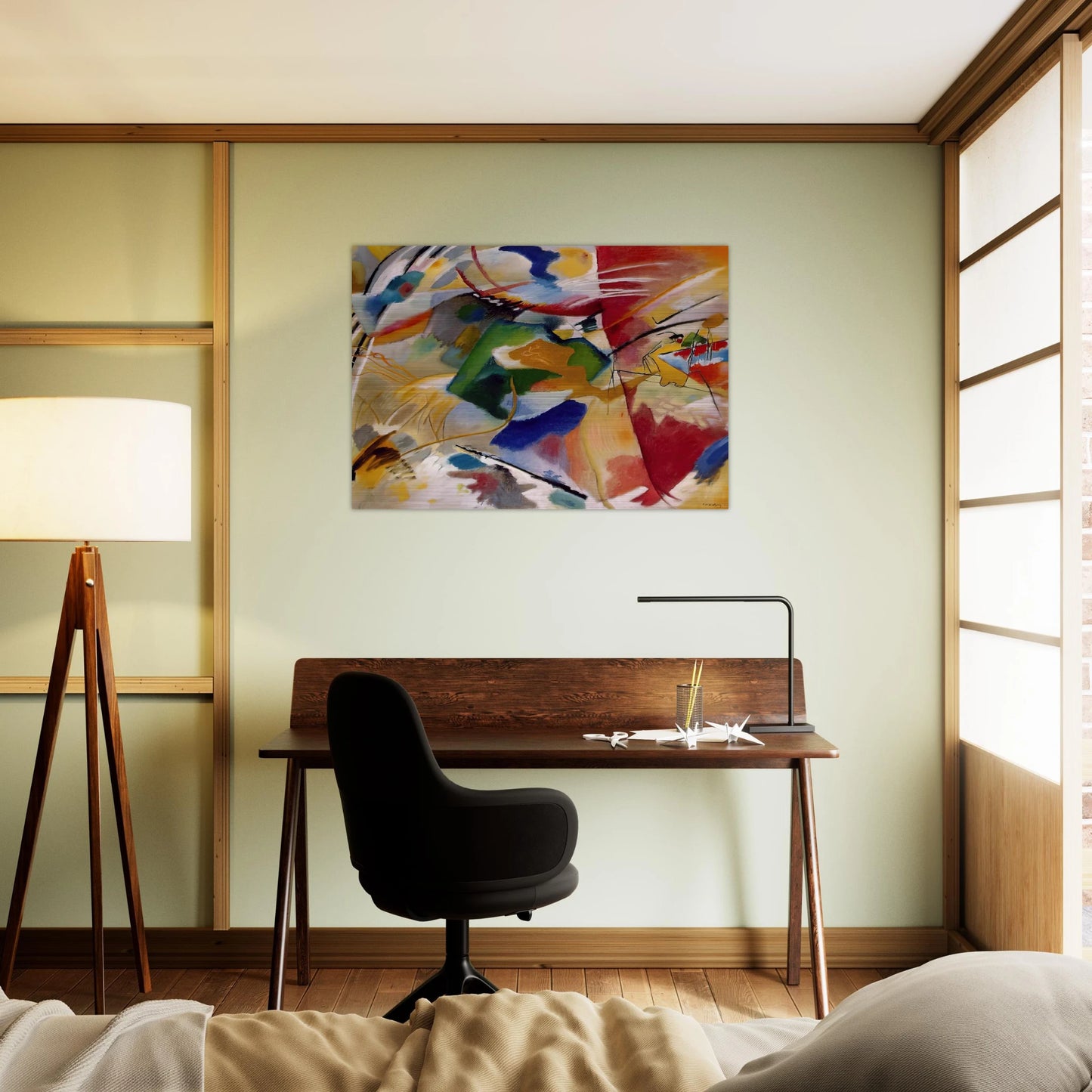 PAINTING WITH GREEN CENTER 1913 - Wassily Kandinsky Brushed Aluminum Print - 70x100 cm / 28x40 inches | Wassily Kandinsky Aluminum Print | Wassily Kandinsky Prints