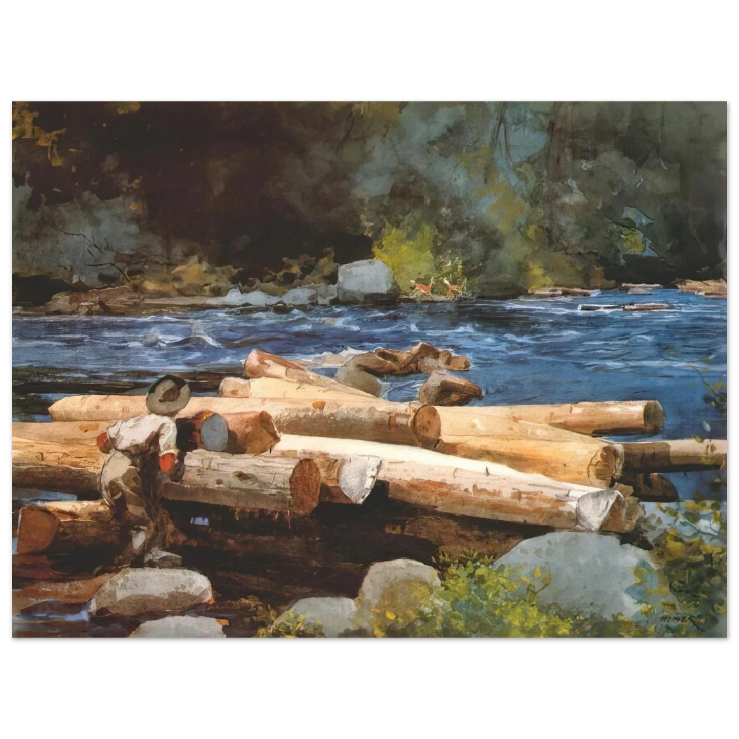 Winslow Homer - HUDSON RIVER  75x100 cm / 30x40inches Fine Art Poster