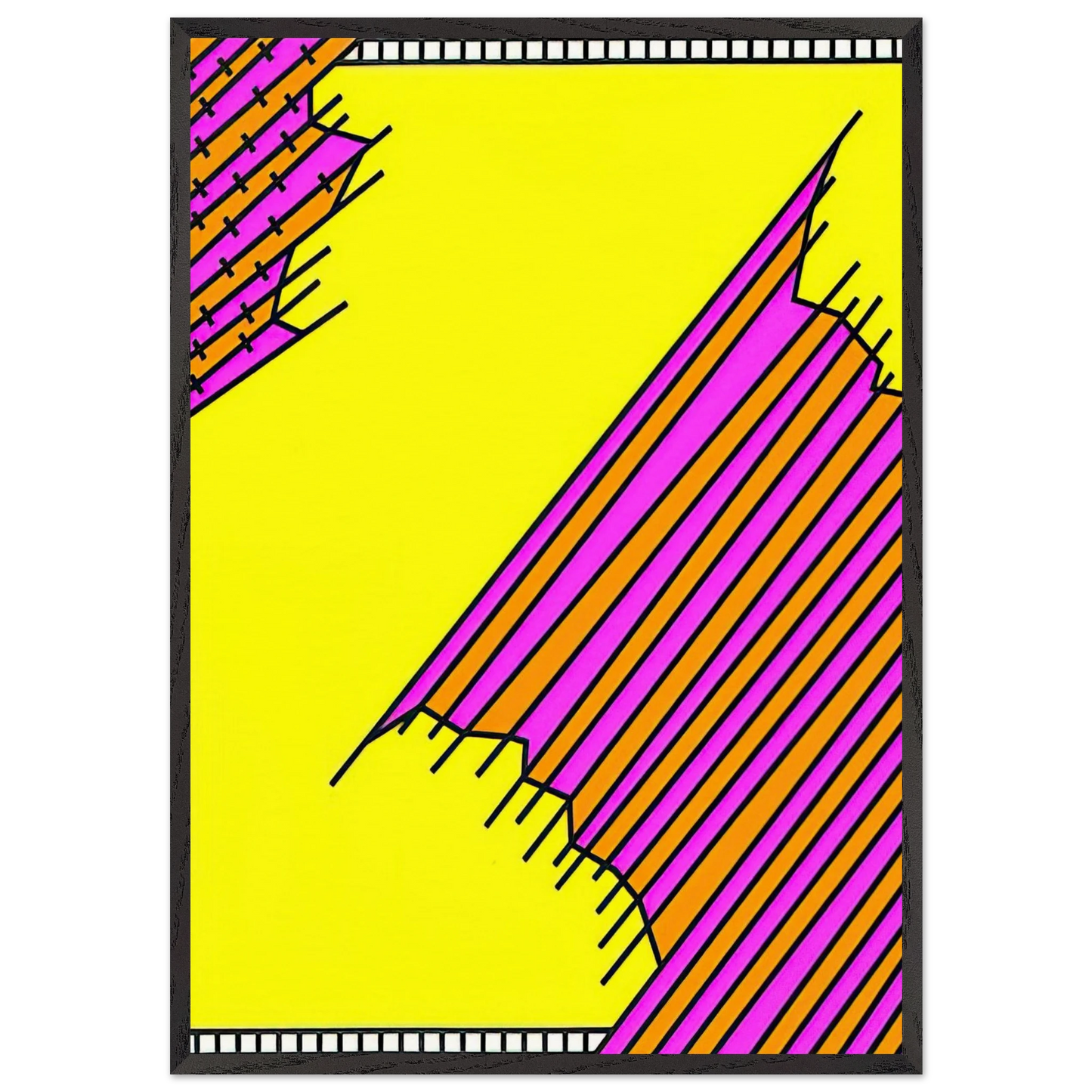 Crossover - 1972 - Nicholas Krushenick 70x100 cm / 28x40 inches Framed Art Print – Black Wooden Frame