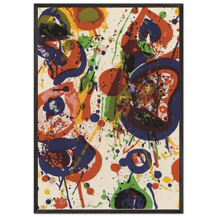 Untitled  from Pasadena Box   Lembark L59  - Sam Francis 70x100 cm / 28x40 inches Framed Art Print – Black Wooden Frame
