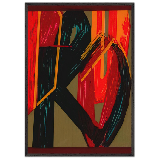 unknowntitle - Lettrism - Joao Vieira 70x100 cm / 28x40 inches Framed Art Print – Black Wooden Frame