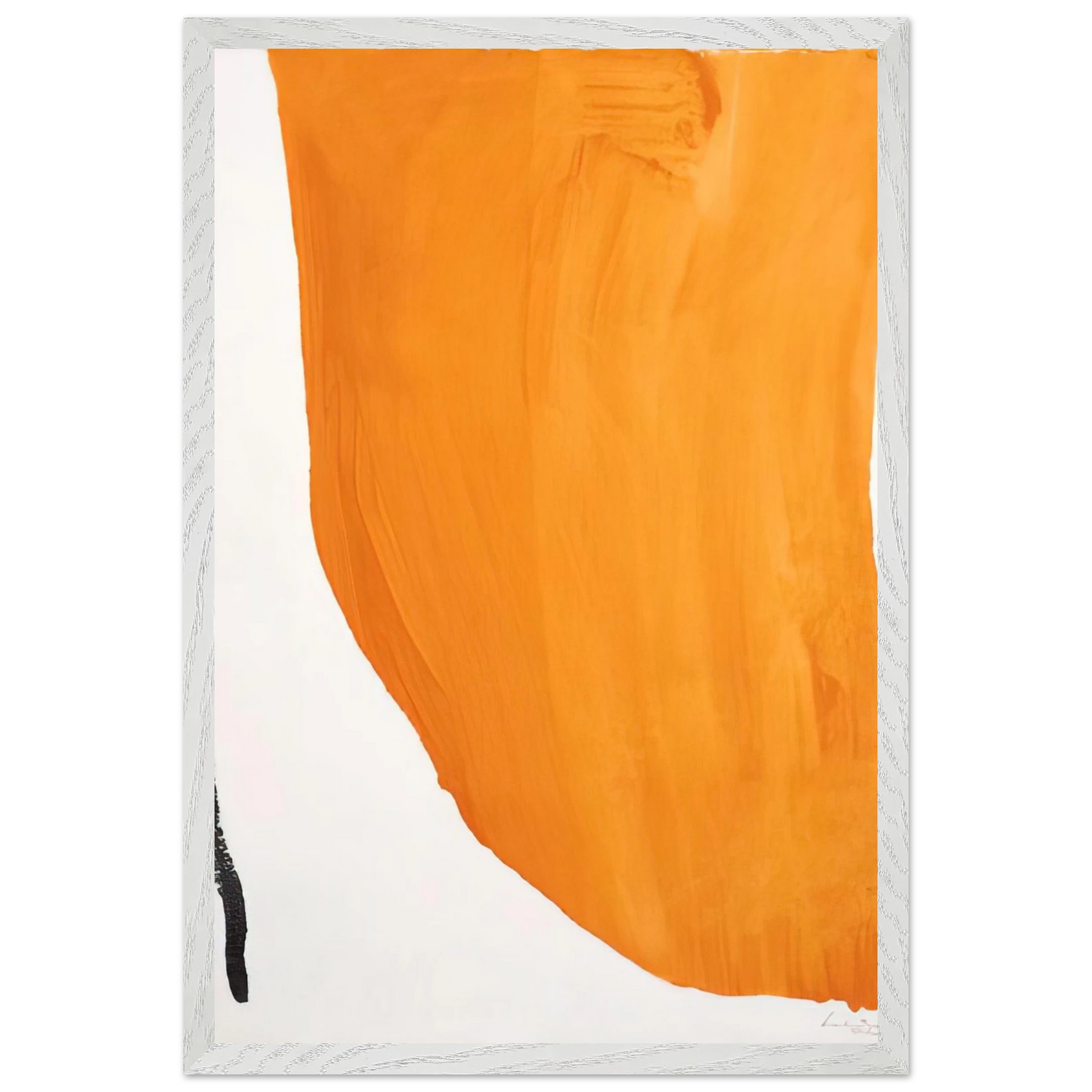 Helen Frankenthaler - Orange Downpour - 1970 Wall art - 70x100 cm / 28x40 inches - Premium Wooden Framed Poster With Fine Art Paper-canvas - White frame