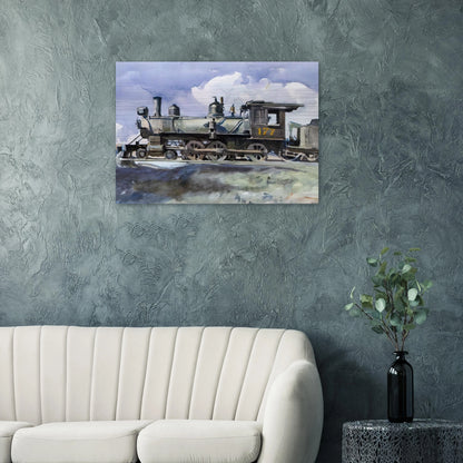 D. and R. G. Locomotive - Edward Hopper Brushed Aluminum Print - 70x100 cm / 28x40 inches | Edward Hopper Aluminum Print | Edward Hopper Prints