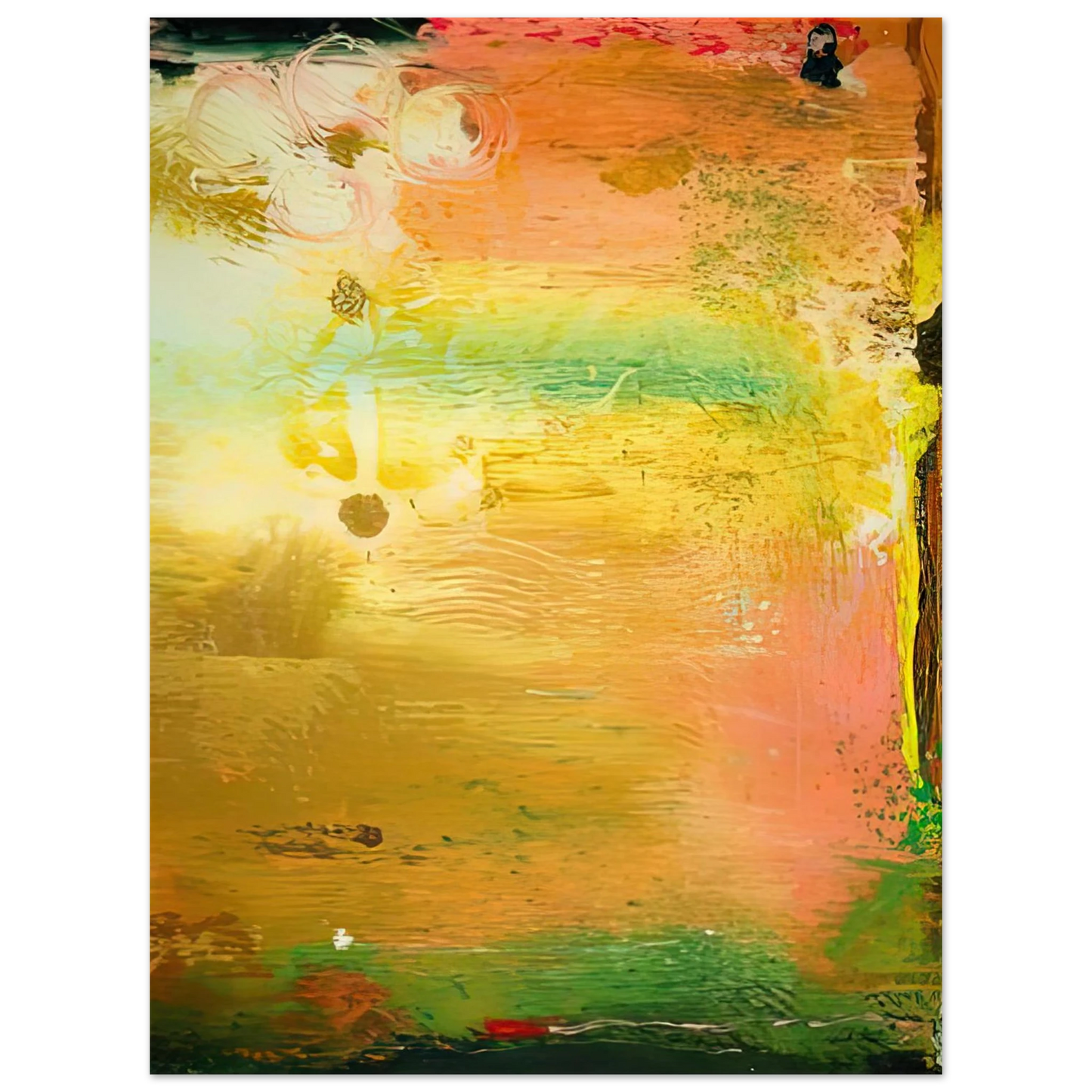 Helen Frankenthaler - Fantasy Garden, 1992- Wall Art - 60x80 cm / 24x32 inches - Premium Wooden Framed Poster With Fine Art Paper-canvas - White frame