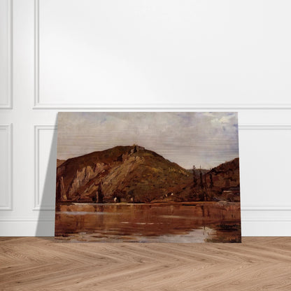 MEUSE RIVER AROUND NAMUR 1880 - Theo van Rysselberghe Brushed Aluminum Print - 70x100 cm / 28x40 inches | Theo van Rysselberghe Aluminum Print | Theo van Rysselberghe Prints