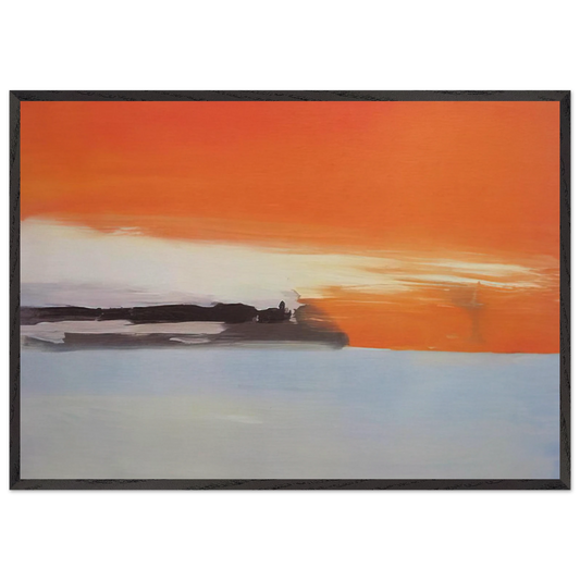 Chemin de fer au bord de la mer soleil couchant - 1955 - Nicolas de Stael 70x100 cm / 28x40 inches Framed Art Print – Black Wooden Frame