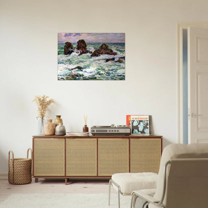 THE ROCKS 1908 - Theo van Rysselberghe Brushed Aluminum Print - 70x100 cm / 28x40 inches | Theo van Rysselberghe Aluminum Print | Theo van Rysselberghe Prints