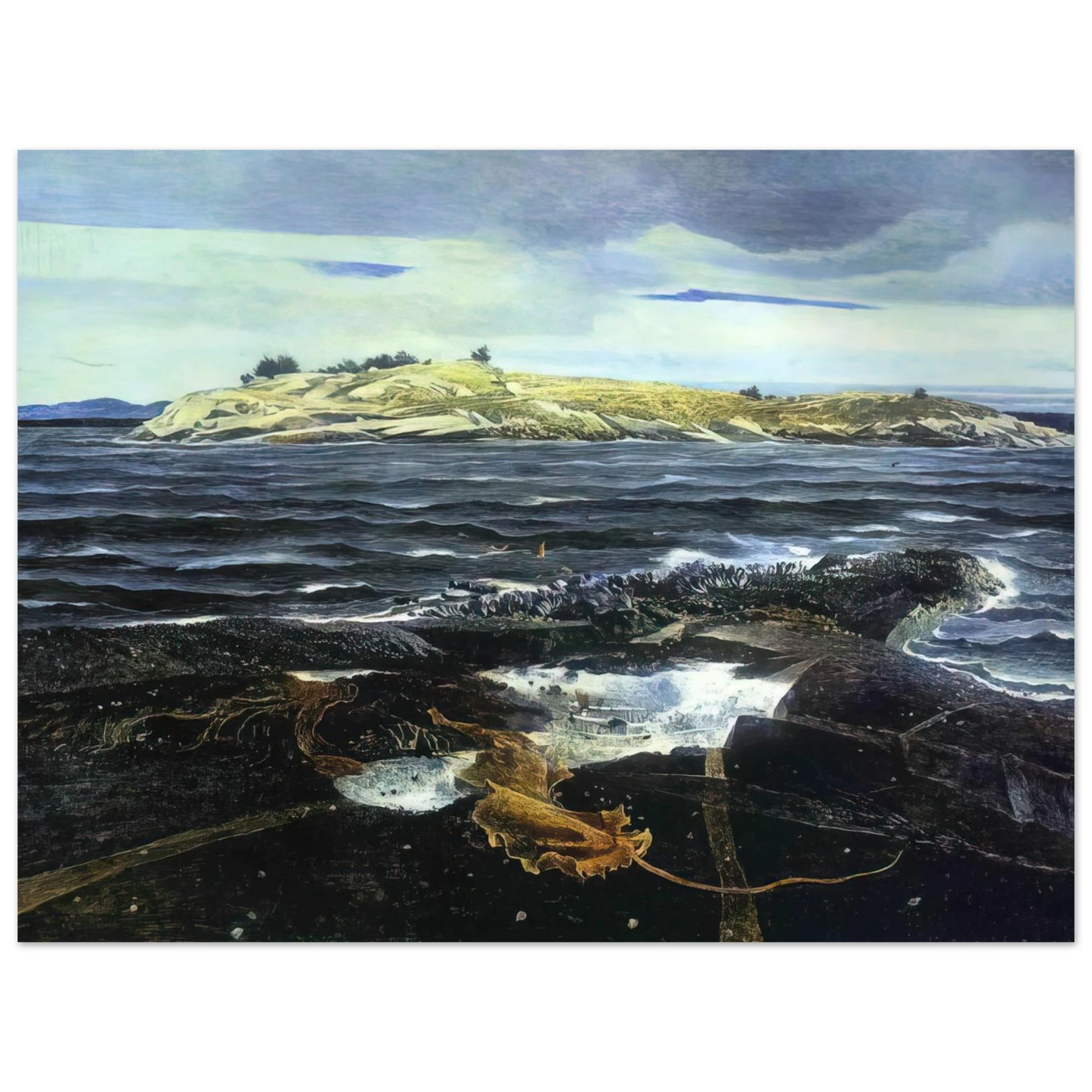 Andrew Wyeth - LITTLE CALDWELLS ISLAND Wall Art - 21x29.7 cm / 8x12" - Fine Art Poster-canvas - -