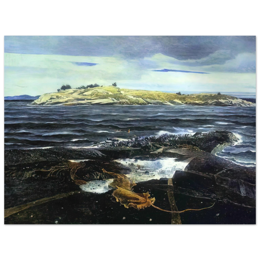 Andrew Wyeth - LITTLE CALDWELLS ISLAND Wall Art - 21x29.7 cm / 8x12" - Fine Art Poster-canvas - -