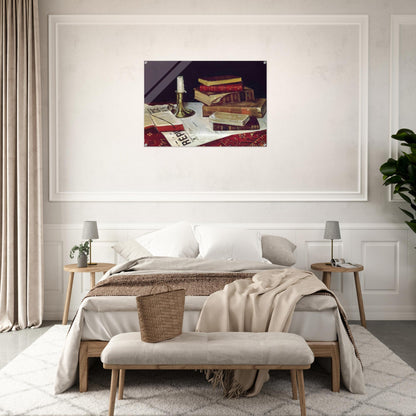 STILL LIFE WITH BOOKS AND CANDLE 1890 - Henri Matisse Acrylic Print - 70x100 cm / 28x40″ inches