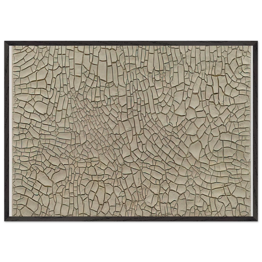 Cretto Grande Bianco - 1982 - Alberto Burri 70x100 cm / 28x40 inches Framed Art Print – Black Wooden Frame