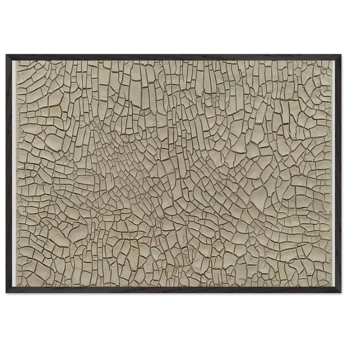 Cretto Grande Bianco - 1982 - Alberto Burri 70x100 cm / 28x40 inches Framed Art Print – Black Wooden Frame
