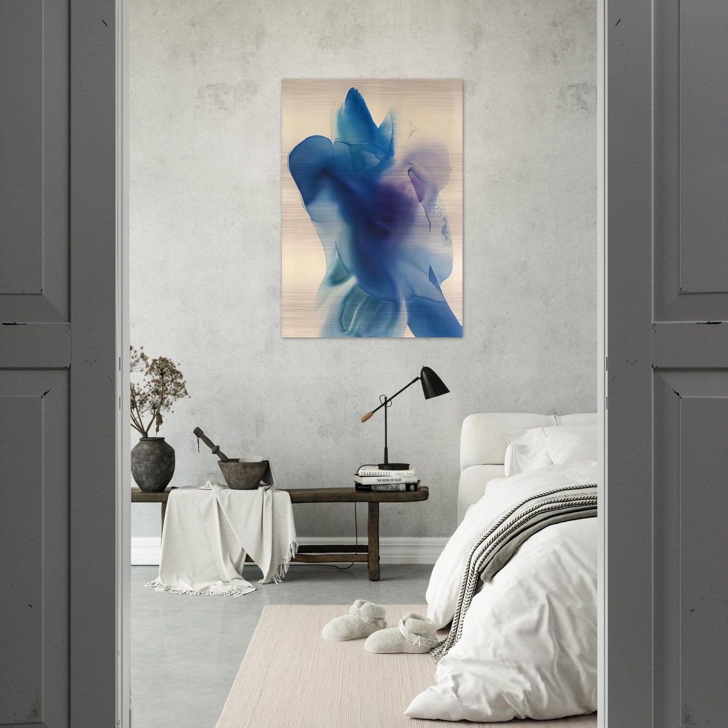 Phenomena Astral Blue - Paul Jenkins Brushed Aluminum Print - 70x100 cm / 28x40 inches | Paul Jenkins Aluminum Print | Paul Jenkins Prints