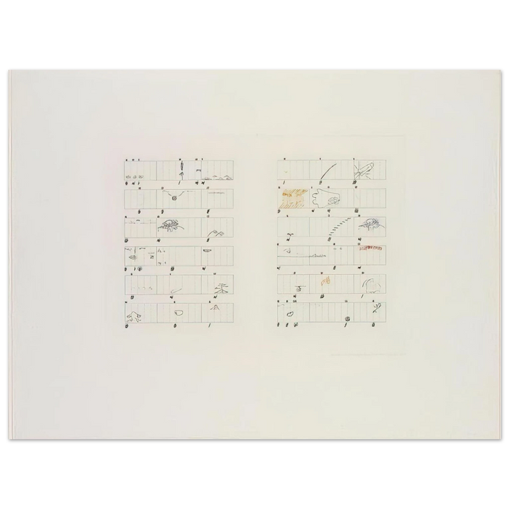 John Cage - Score Without Parts 40 Drawings by ThoreauTwelve Haiku - 1978  75x100 cm / 30x40inches Fine Art Poster