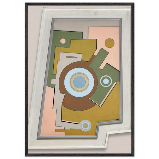 Blue Circle - 1947 - Carmelo Arden Quin 70x100 cm / 28x40 inches Framed Art Print – Black Wooden Frame