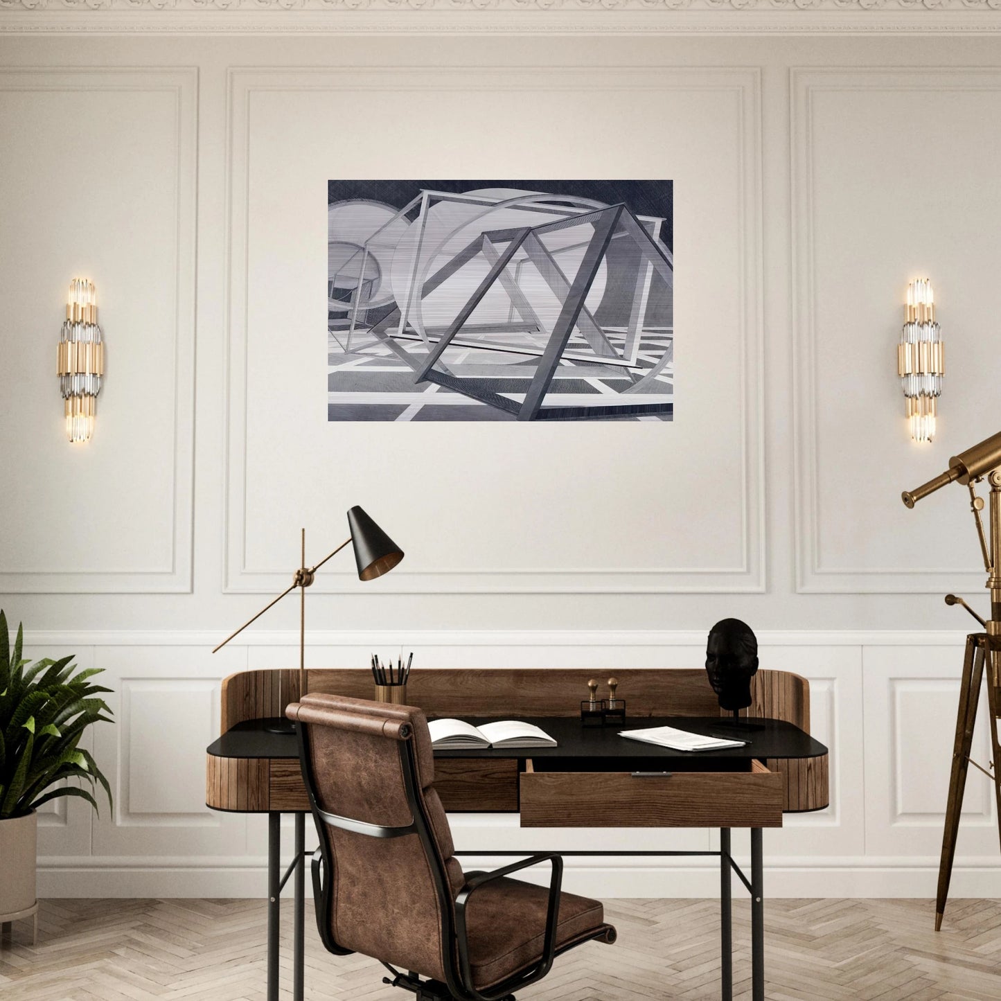 Straits of Malacca - Al Held Brushed Aluminum Print - 70x100 cm / 28x40 inches | Al Held Aluminum Print | Al Held Prints