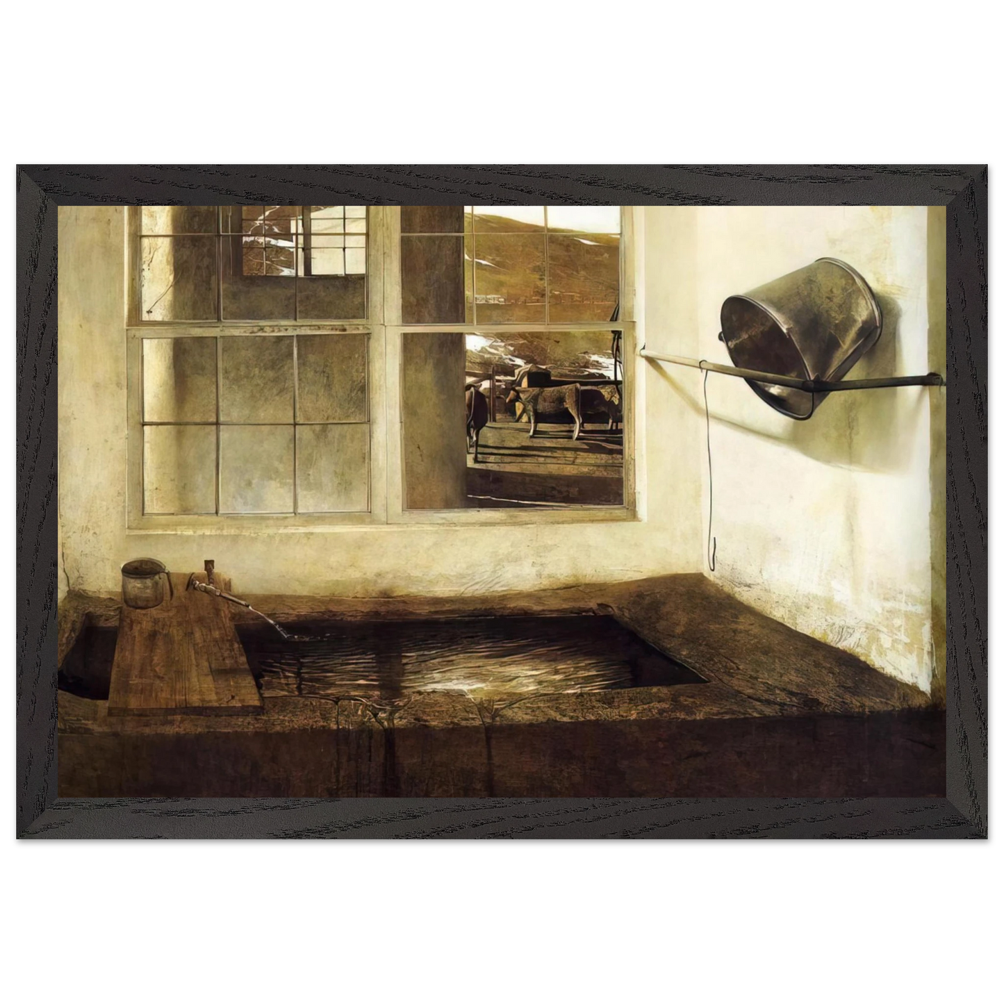 Andrew Wyeth - SPRING FED Wall Art - 30x40 cm / 12x16 inches - Premium Wooden Framed Poster With Fine Art Paper-canvas - White frame