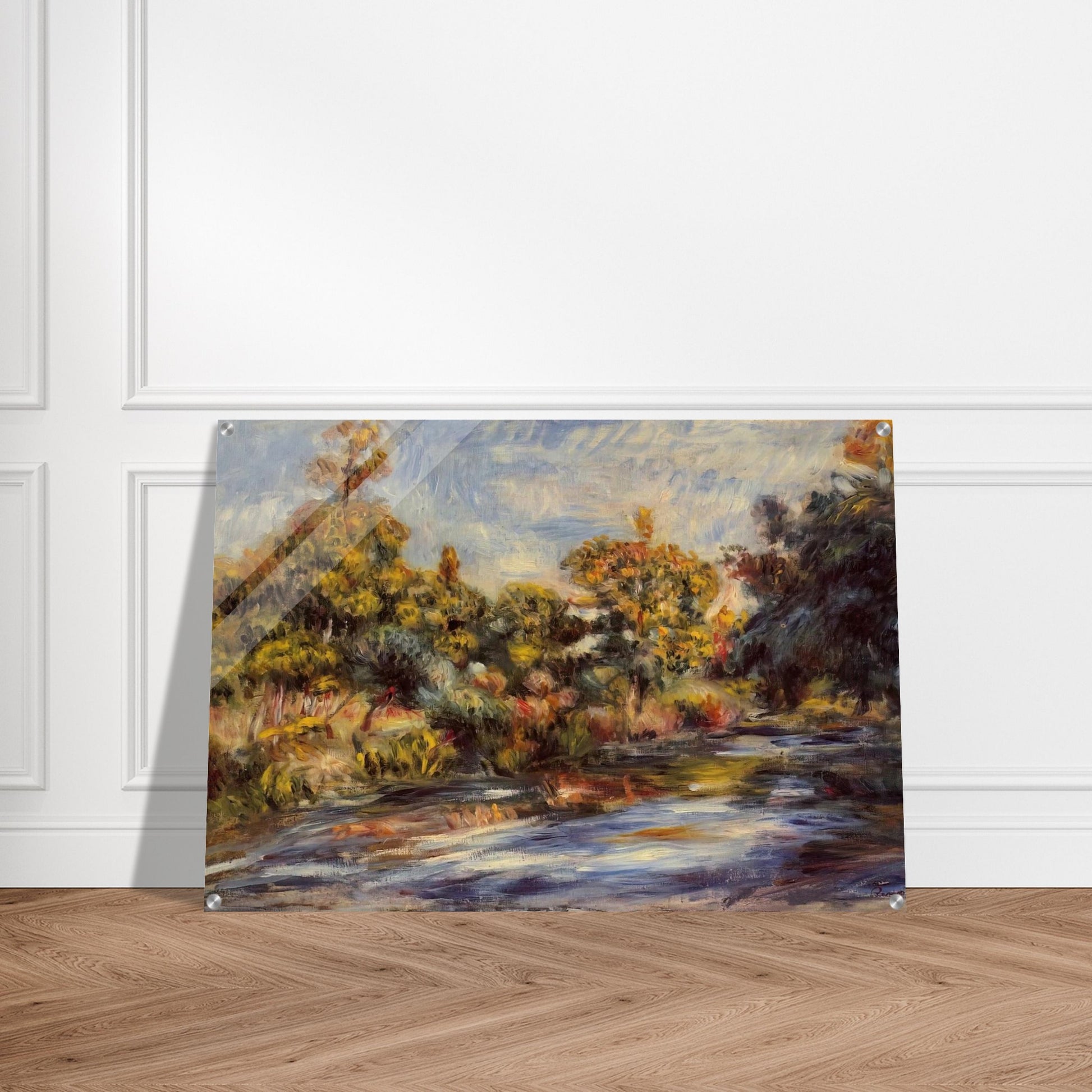 Landscape with River - Pierre-Auguste Renoir Acrylic Print - 70x100 cm / 28x40″ inches
