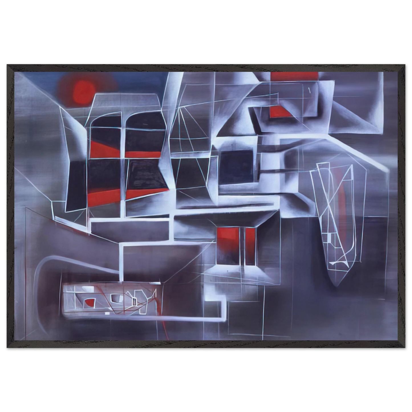 Night Subway - 1948 - Jimmy Ernst 70x100 cm / 28x40 inches Framed Art Print – Black Wooden Frame