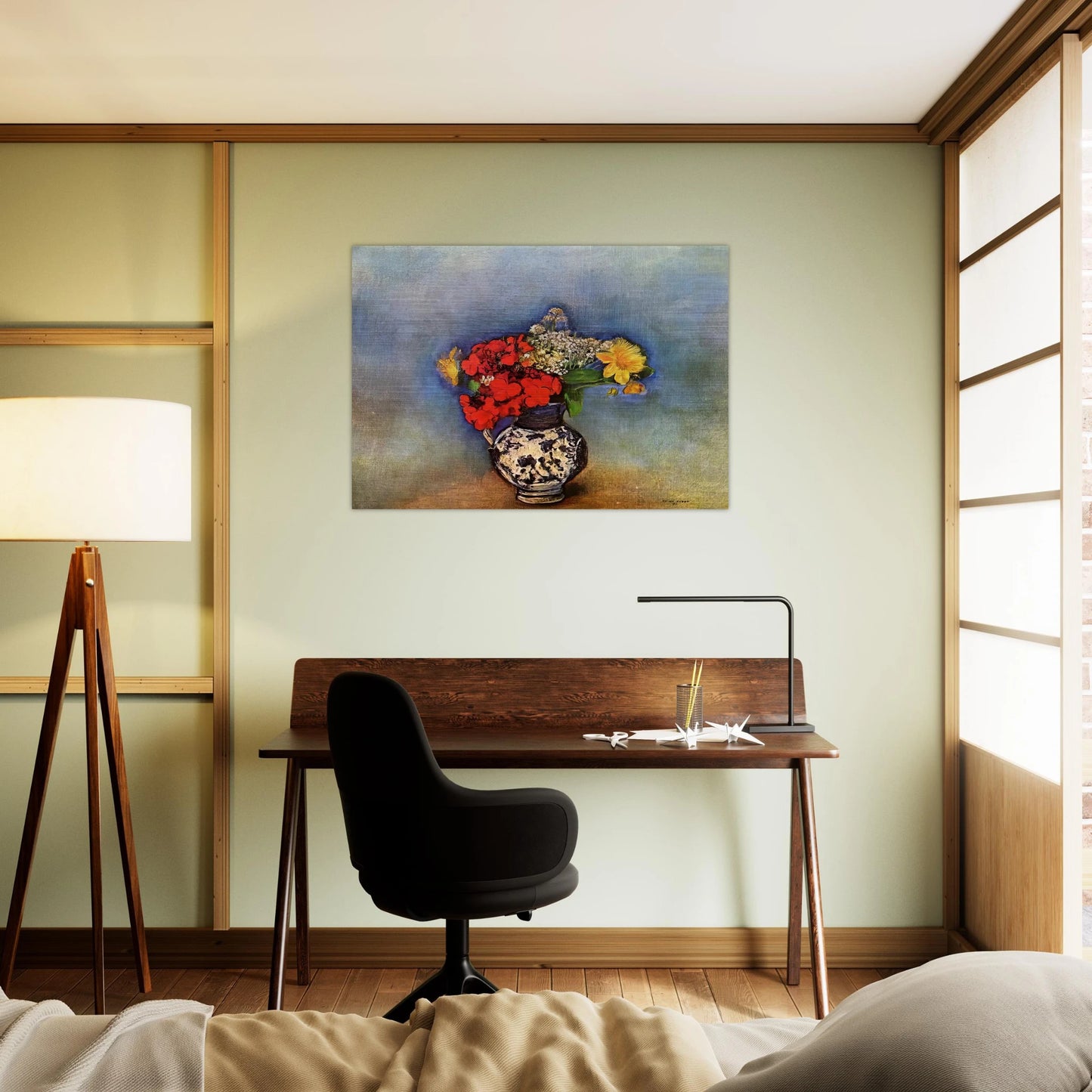 GERANIUMS 1910 - Odilon Redon Brushed Aluminum Print - 70x100 cm / 28x40 inches | Odilon Redon Aluminum Print | Odilon Redon Prints