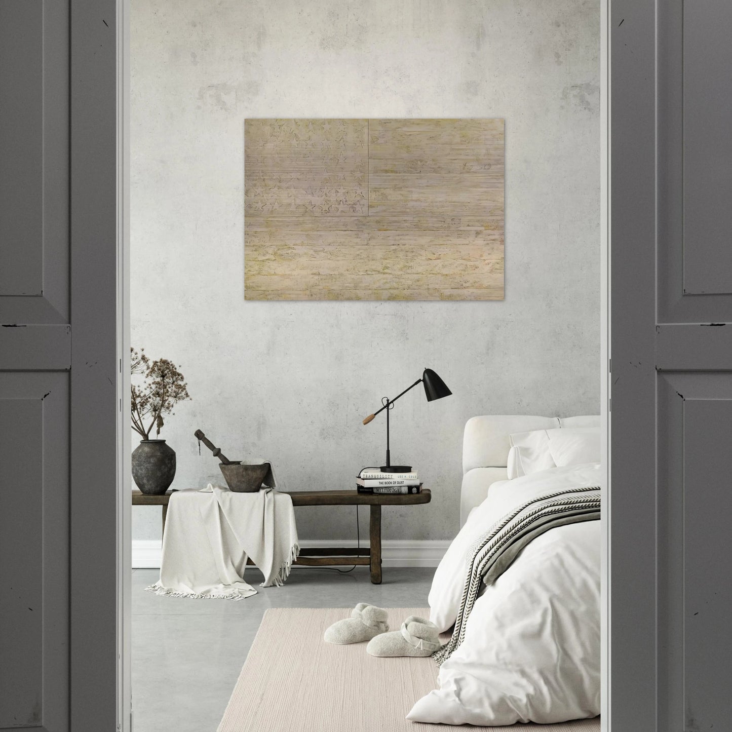 WHITE FLAG - Jasper Johns Brushed Aluminum Print - 70x100 cm / 28x40 inches | Jasper Johns Aluminum Print | Jasper Johns Prints