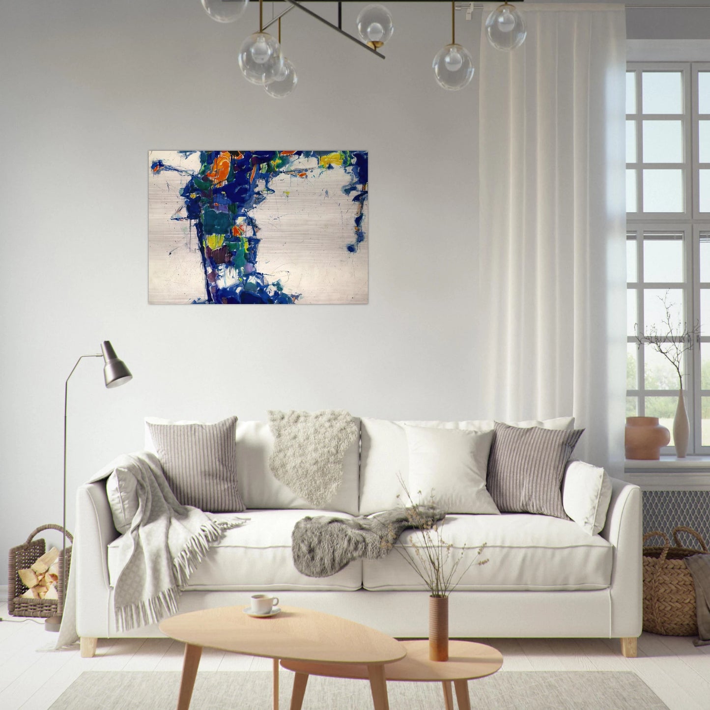 Middle Blue - Sam Francis Brushed Aluminum Print - 70x100 cm / 28x40 inches | Sam Francis Aluminum Print | Sam Francis Prints