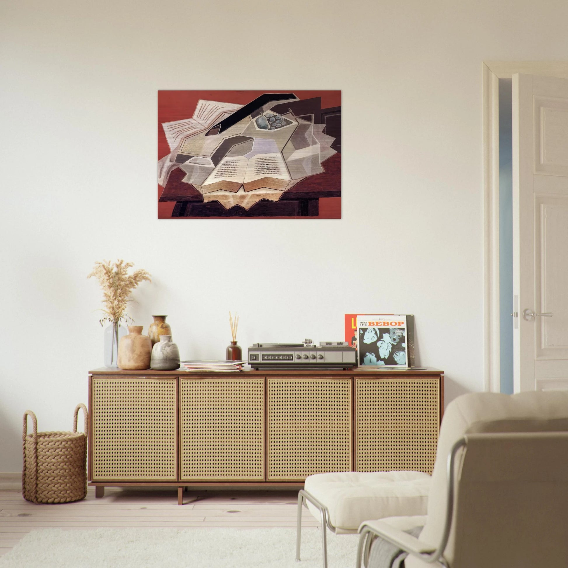 THE OPEN BOOK 1925 1 - Juan Gris Brushed Aluminum Print - 70x100 cm / 28x40 inches | Juan Gris Aluminum Print | Juan Gris Prints