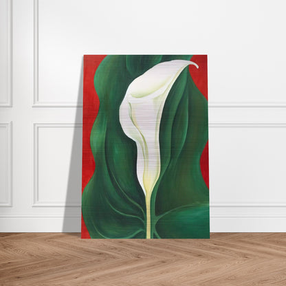 Single Calla Lily  Red  - Georgia O'Keeffe Brushed Aluminum Print - 70x100 cm / 28x40 inches | Georgia O'Keeffe Aluminum Print | Georgia O'Keeffe Prints