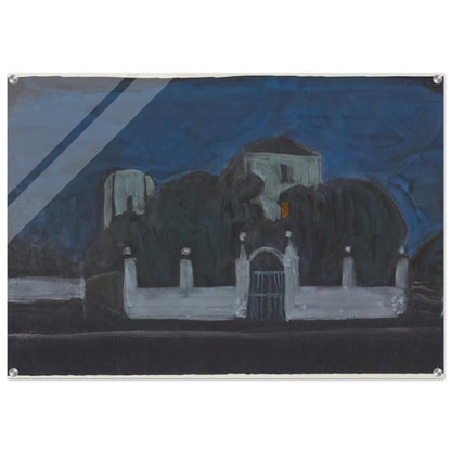 NIGHT GARDEN WITH BUILDINGS - Gabriele Munter Acrylic Print - 70x100 cm / 28x40″ inches | Gabriele Munter Wall Art | Gabriele Munter Prints